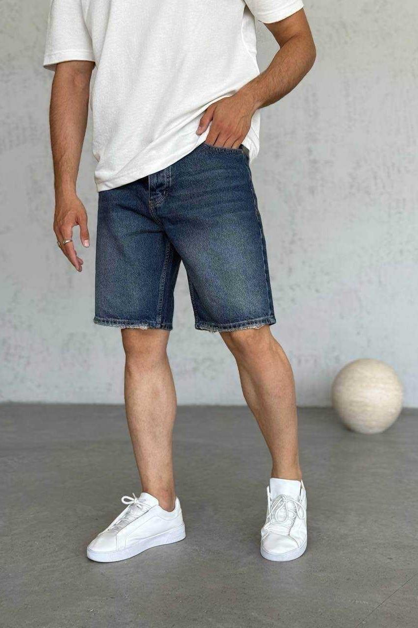 Wholesale Men's Blue Denim Shorts 1504W26-SRT3039