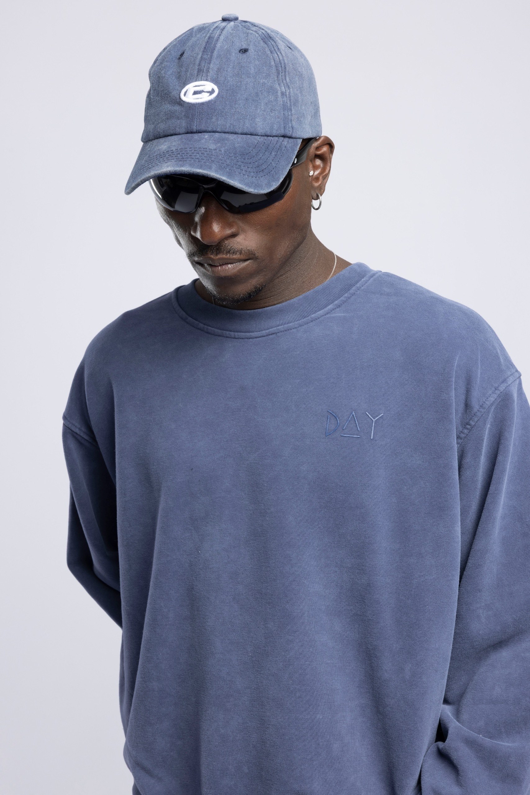 Wholesale Men's Blue Printed Sweatshirt  1503FW27-MRT-4636