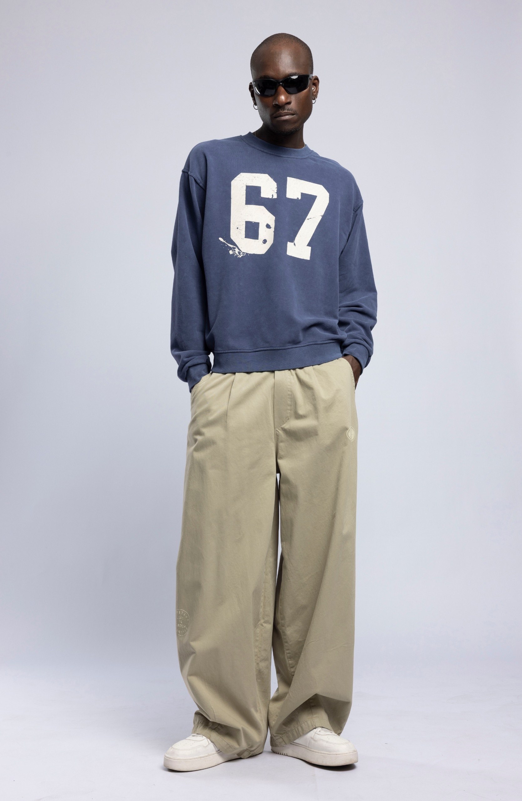 Wholesale Men's Blue Printed Sweatshirt  1503FW27-MRT-4634