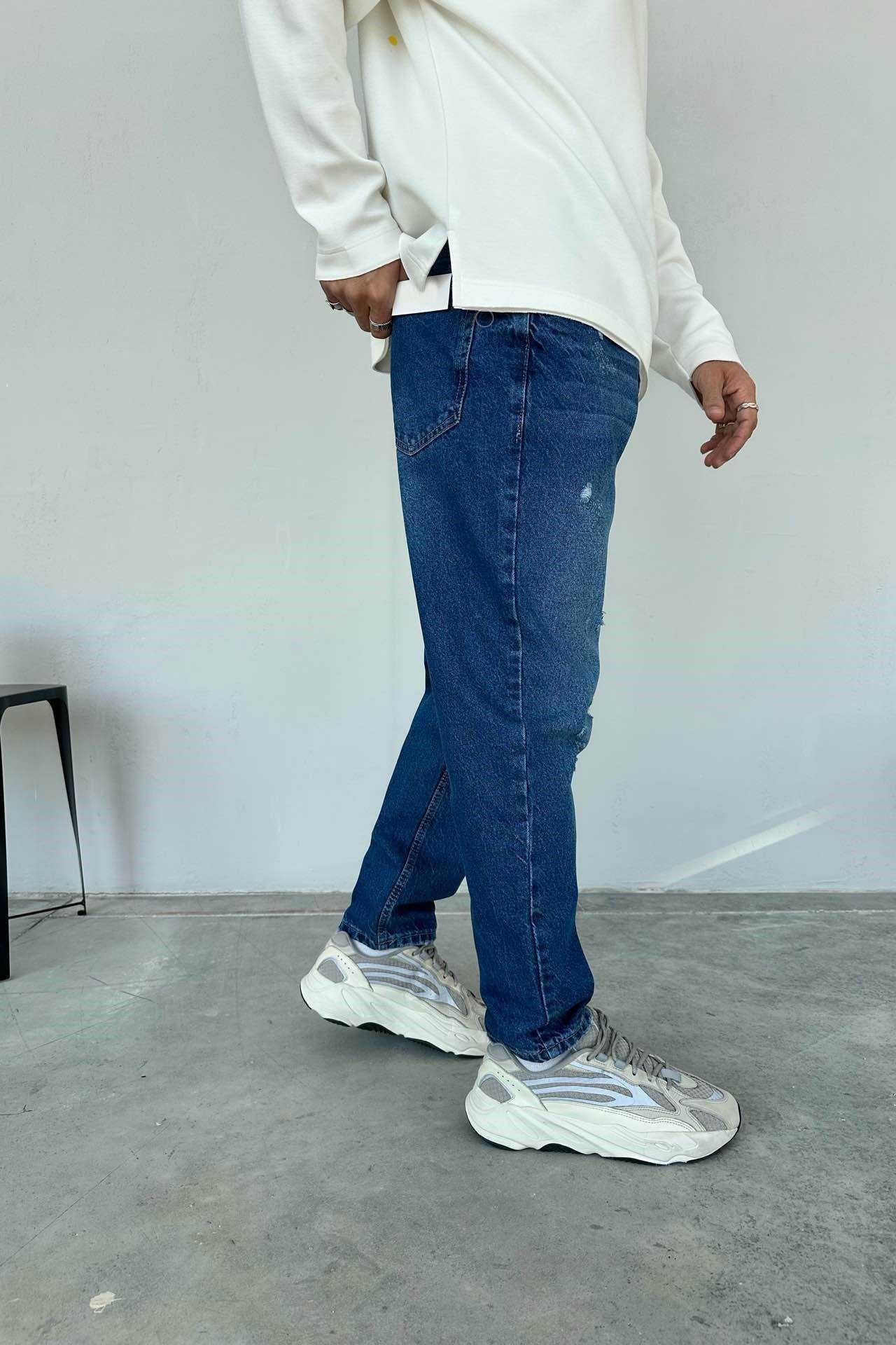 Wholesale Men's Blue Relaxed Fit Jeans 1504W26-PNT2364