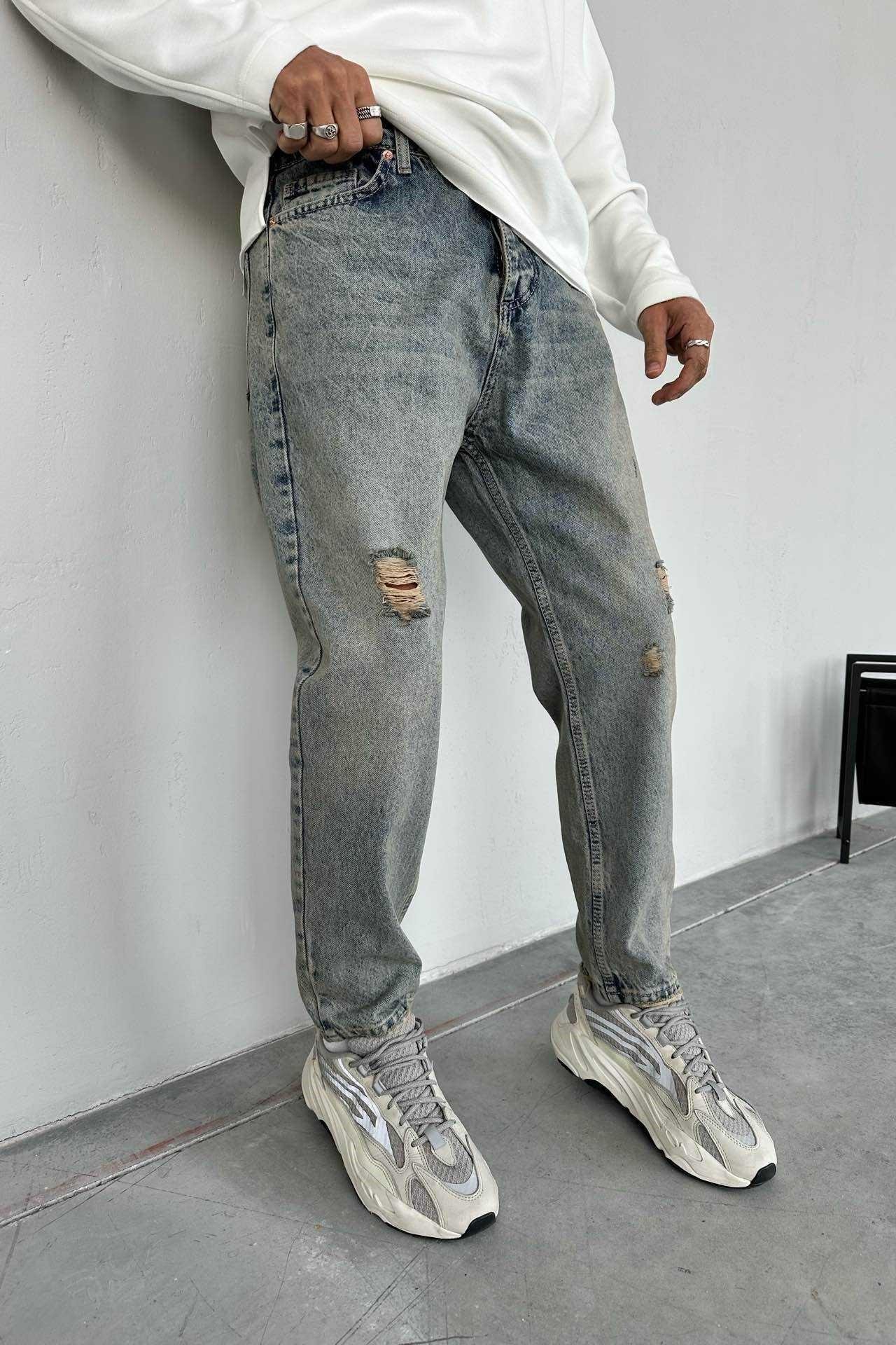 Wholesale Men's Blue Relaxed Fit Jeans 1504W26-PNT2768