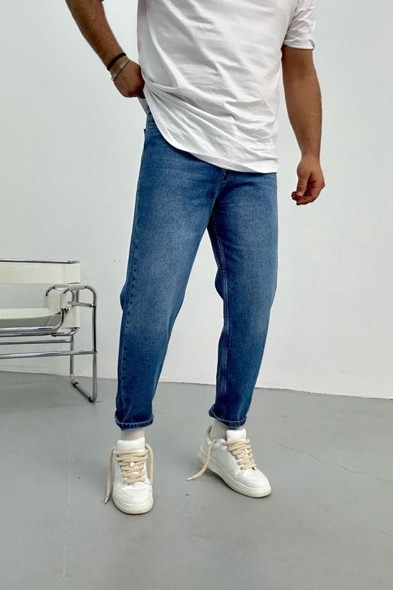Wholesale Men's Blue Relaxed Fit Jeans 1504W26-PNT2384