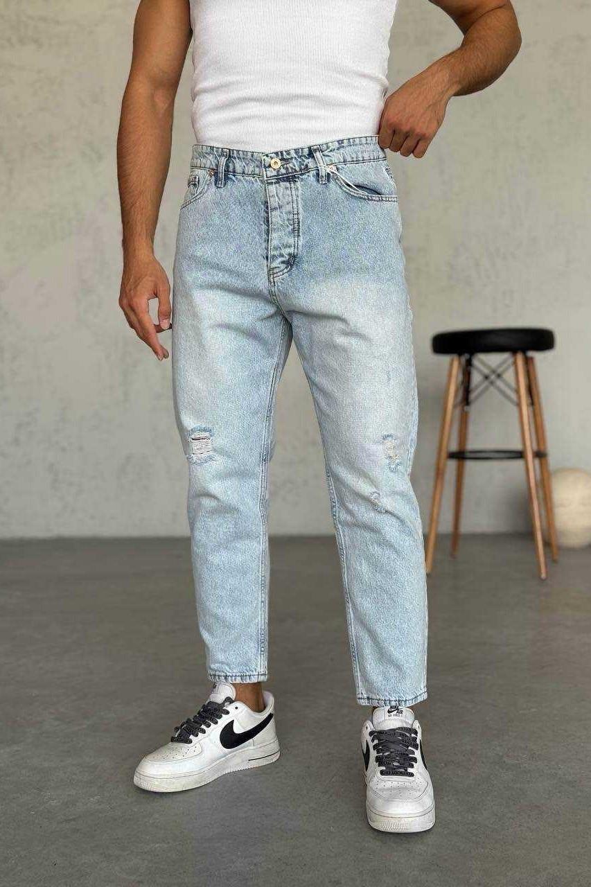 Wholesale Men's Blue Relaxed Fit Jeans 1504W26-PNT2234