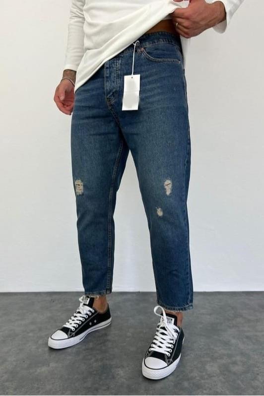 Wholesale Men's Blue Relaxed Fit Jeans 1504W26-PNT2310