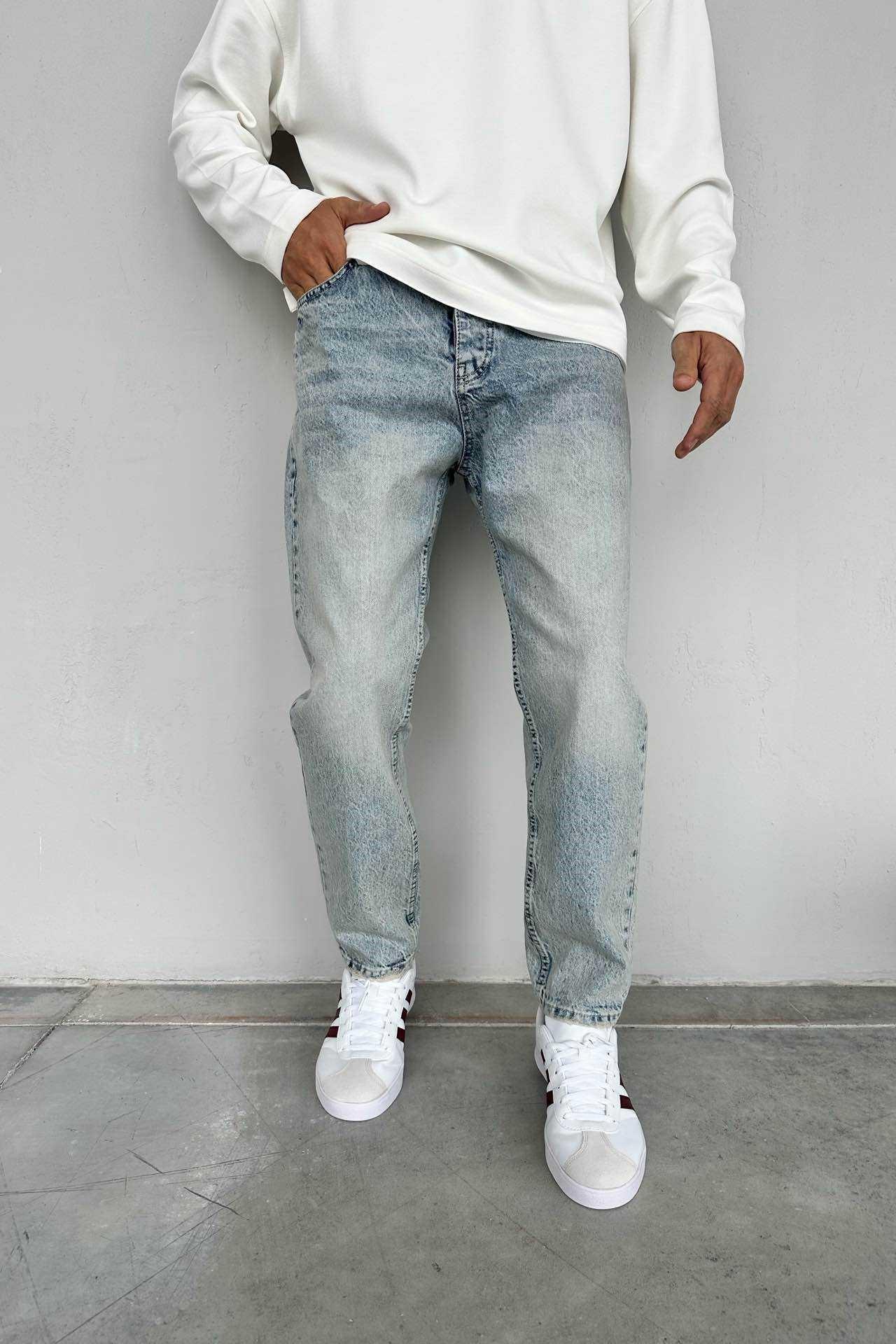 Wholesale Men's Blue Relaxed Fit Jeans 1504W26-PNT2881