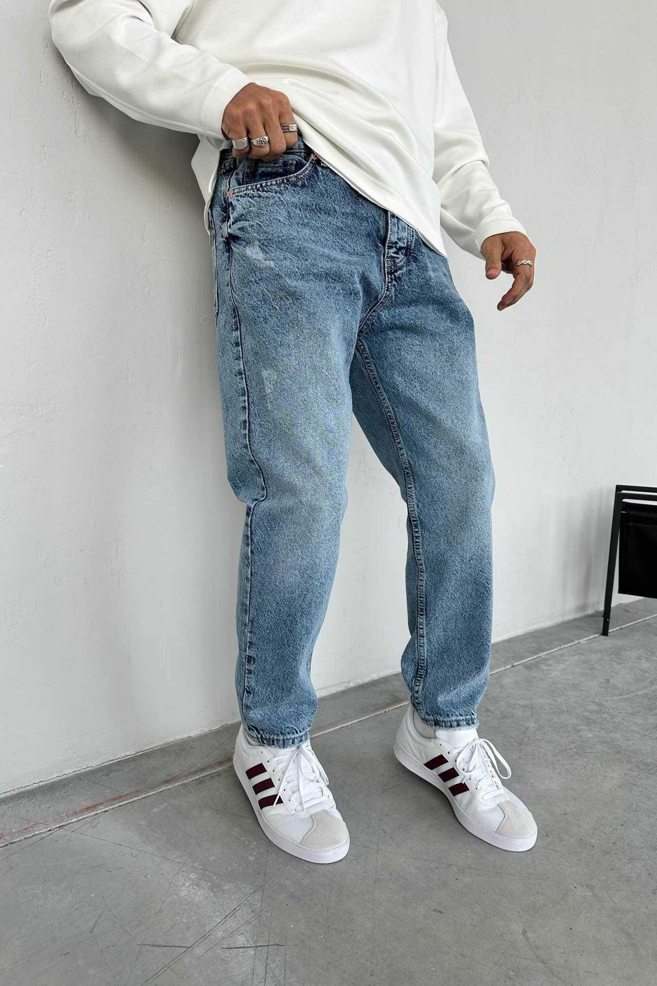 Wholesale Men's Blue Relaxed Fit Jeans 1504W26-PNT2477