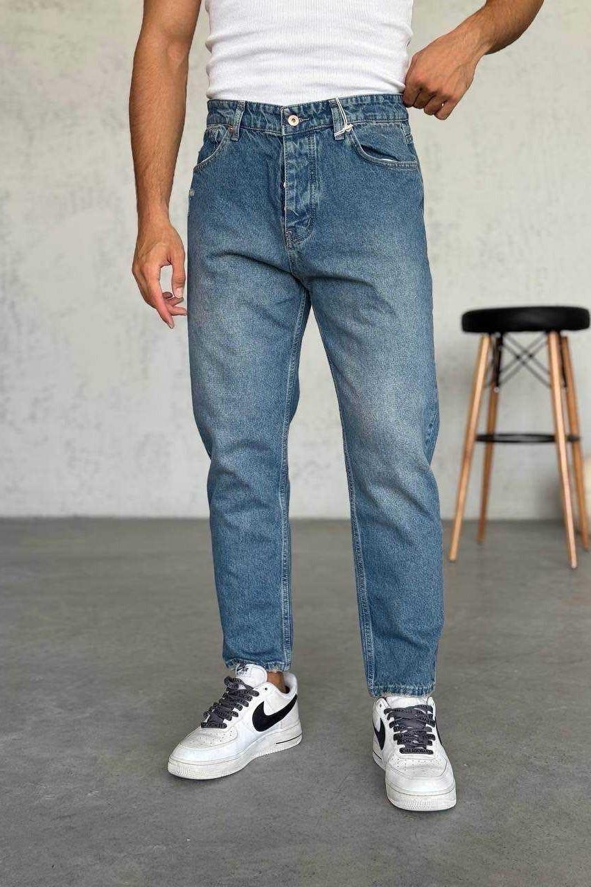 Wholesale Men's Blue Relaxed Fit Jeans 1504W26-PNT2306