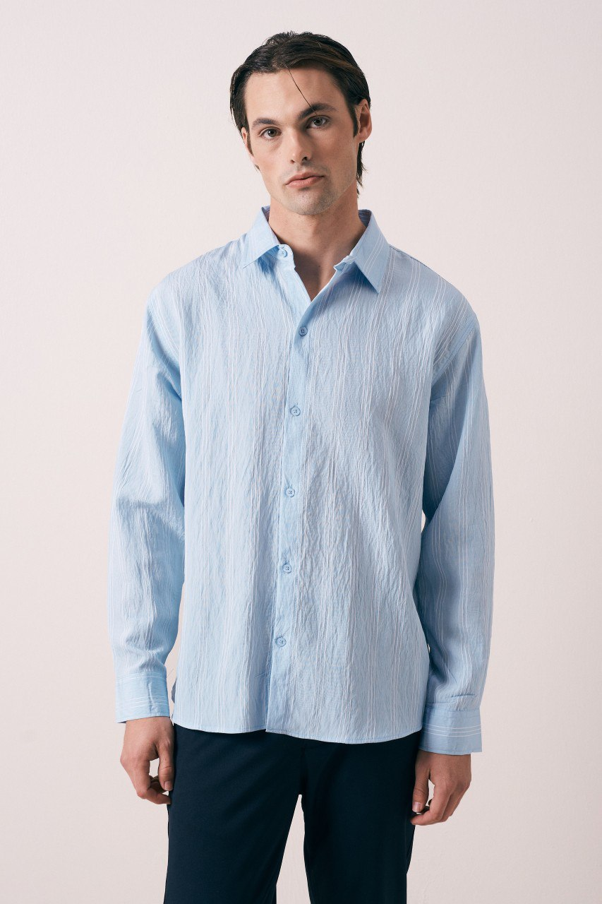 Wholesale Men's Blue Shirt 1609W26-6393 