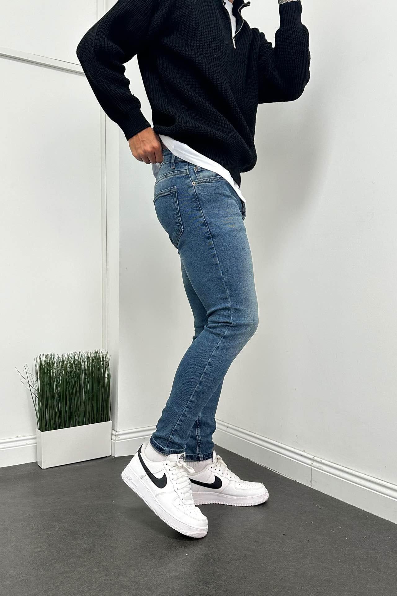 Wholesale Men's Blue Slim Fit Jeans 1504W26-PNT2471