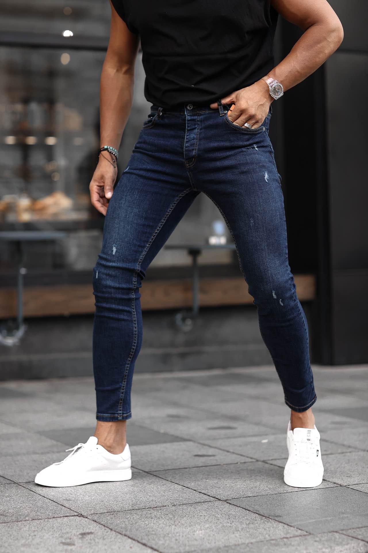 Wholesale Men's Blue Slim Fit Jeans 1504W26-PNT2383