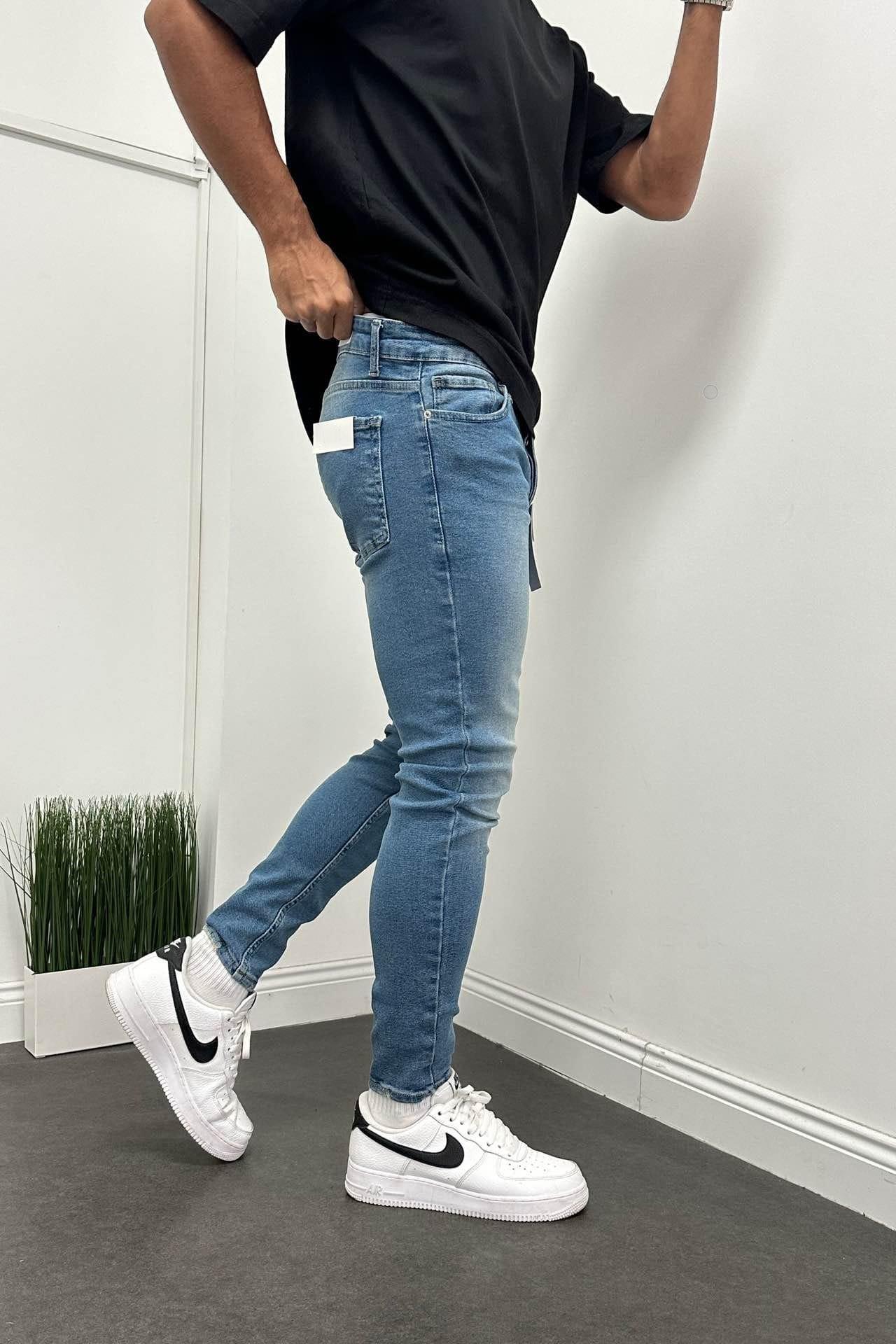 Wholesale Men's Blue Slim Fit Jeans 1504W26-PNT2480