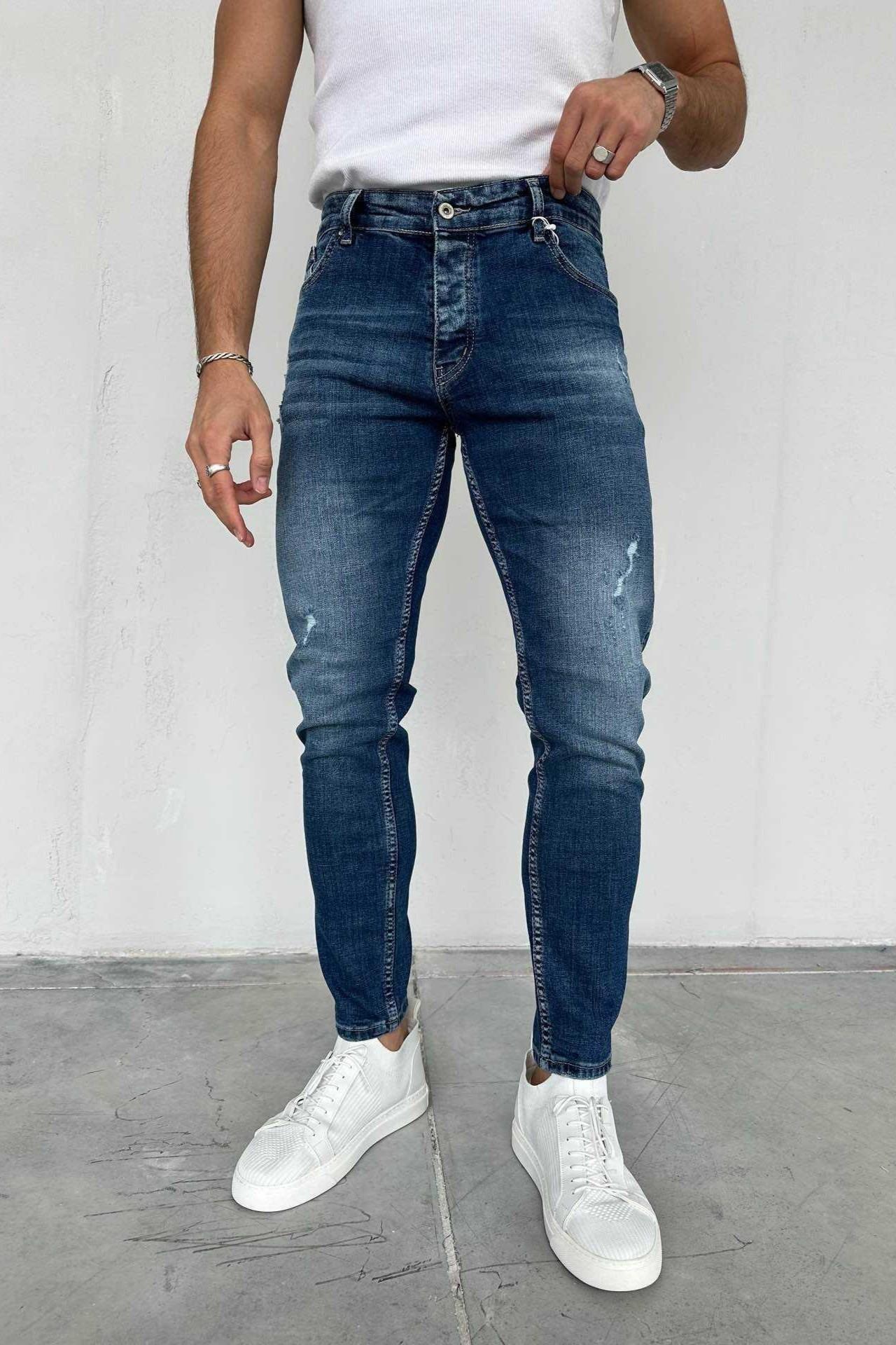 Wholesale Men's Blue Slim Fit Jeans 1504W26-PNT2879