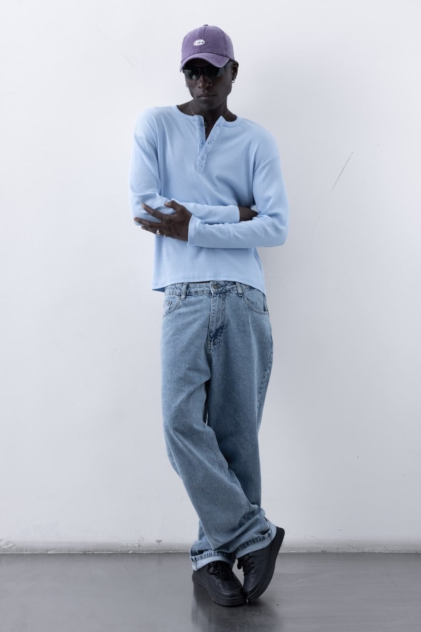 Wholesale Men's Blue Sweater 1503FW27-MRT-27104