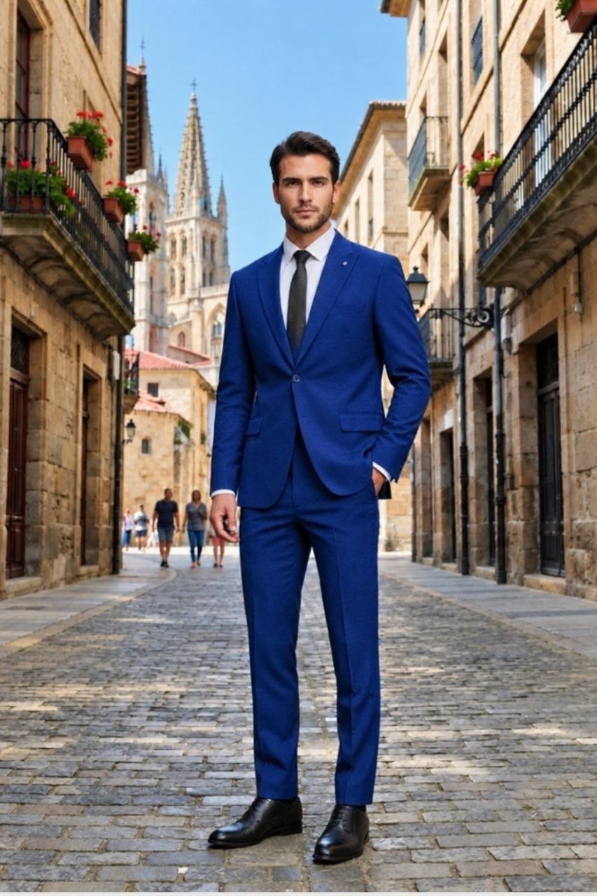 Wholesale Men's Blue Two-Piece Suit 1701-136