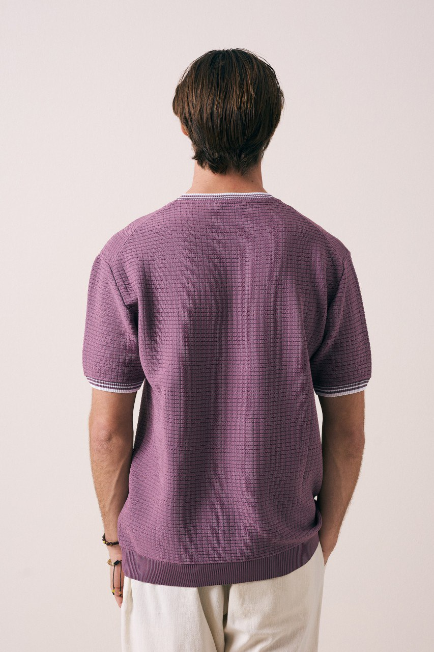 Wholesale Men's Blush Knit Crew-Neck T-Shirt 1609W26-33282 