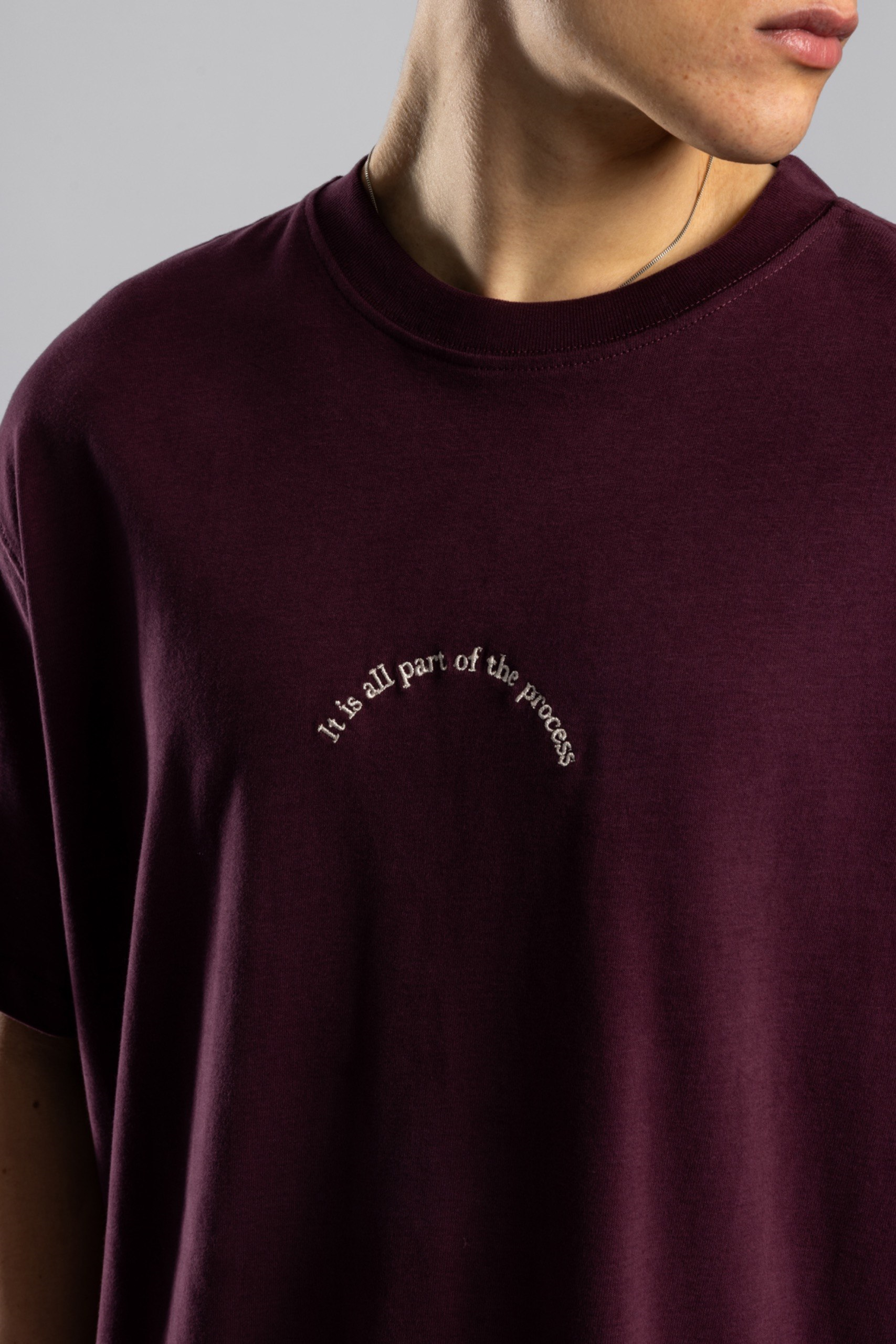 Wholesale Men's Bordeaux Basic T-shirt 1503W26-MRT-26002