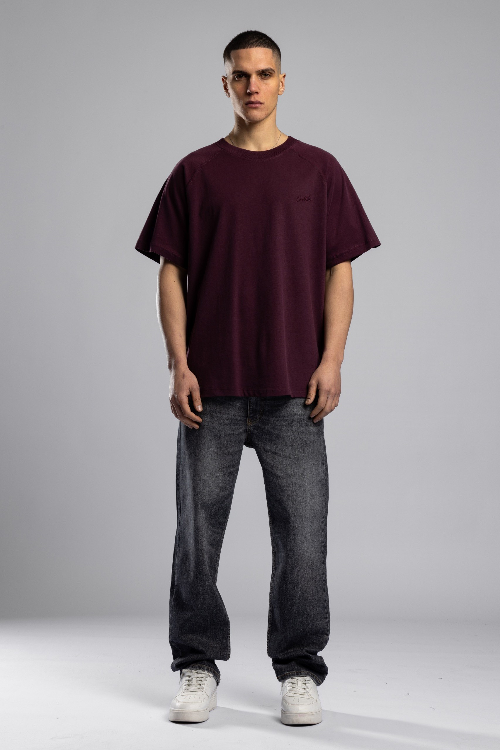Wholesale Men's Bordeaux Basic T-shirt 1503W26-MRT-26013