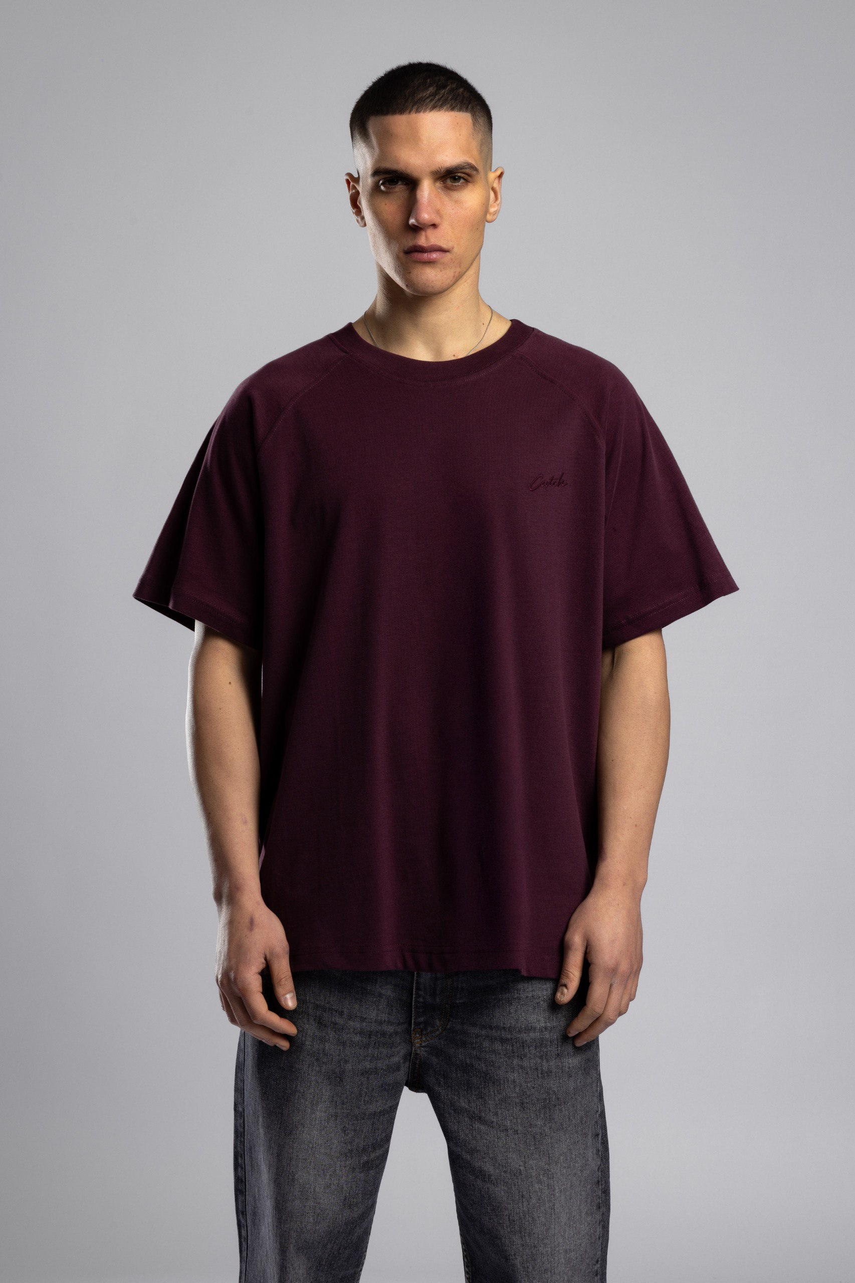 Wholesale Men's Bordeaux Basic T-shirt 1503W26-MRT-26013