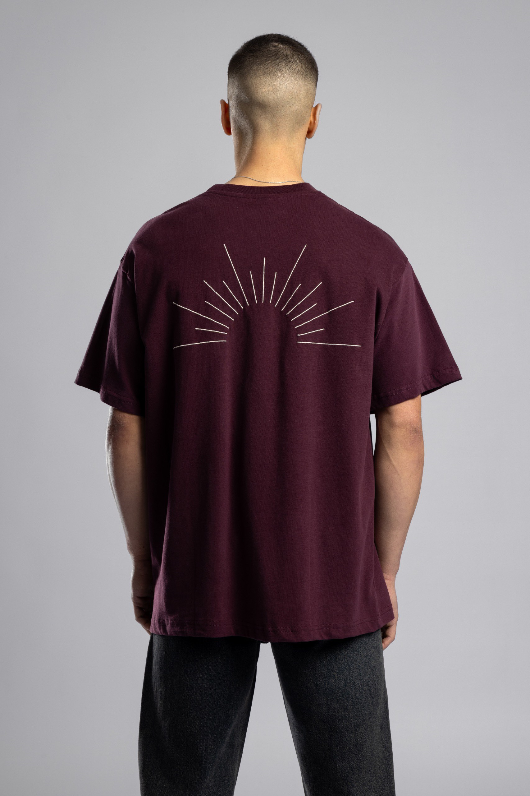 Wholesale Men's Bordeaux Basic T-shirt 1503W26-MRT-26002