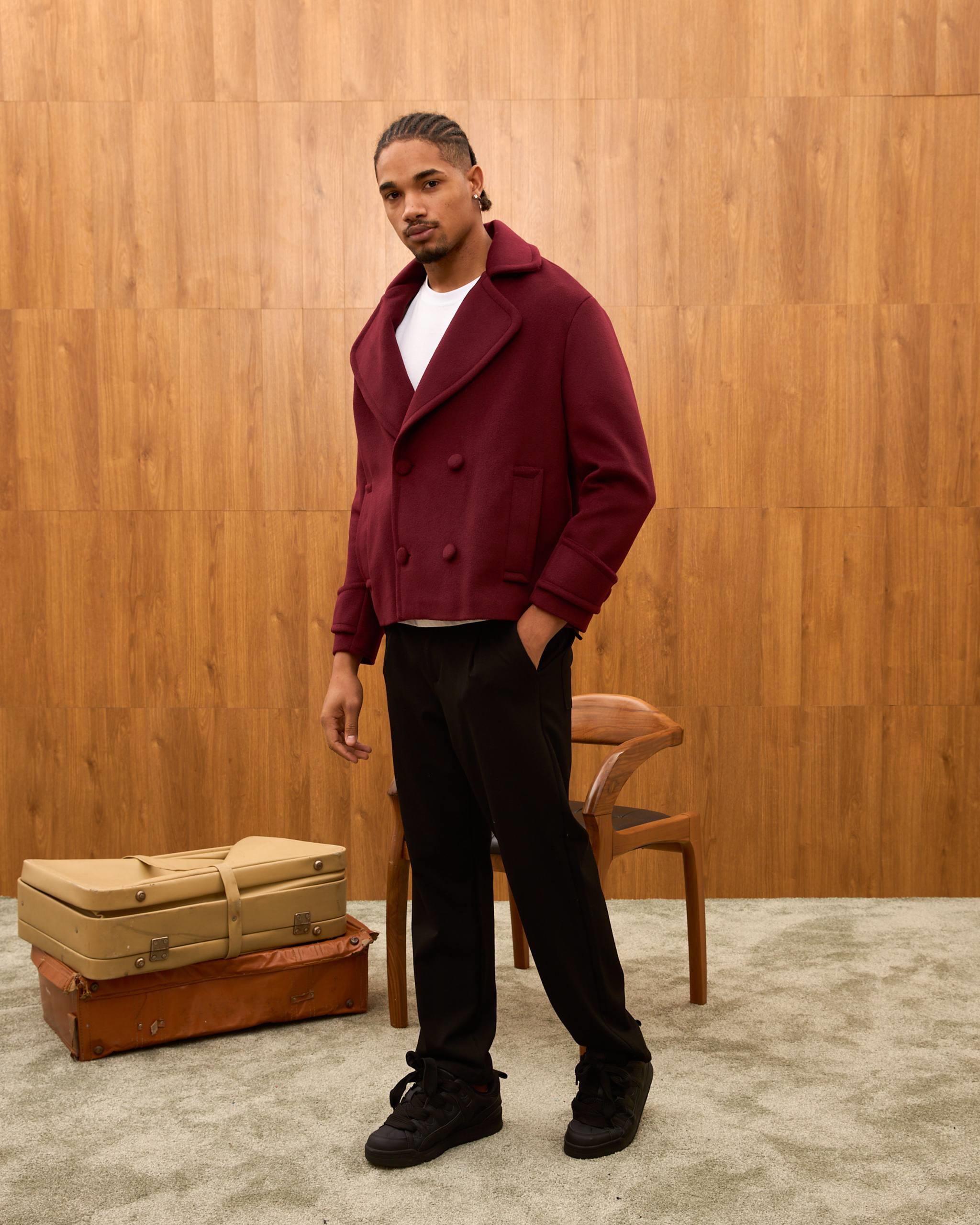 Wholesale Men's Bordeaux  Coat 1603W26-M1070