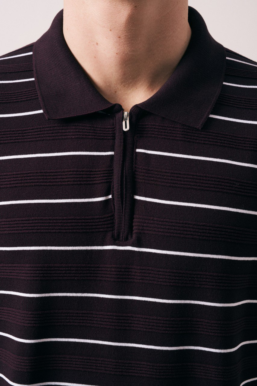 Wholesale Men's Bordeaux Knit Polo Shirt 1609W26-66617 