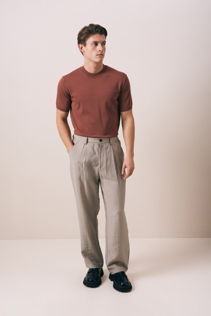 Wholesale Men's Brick Knit Crew-Neck T-Shirt 1609W26-66606