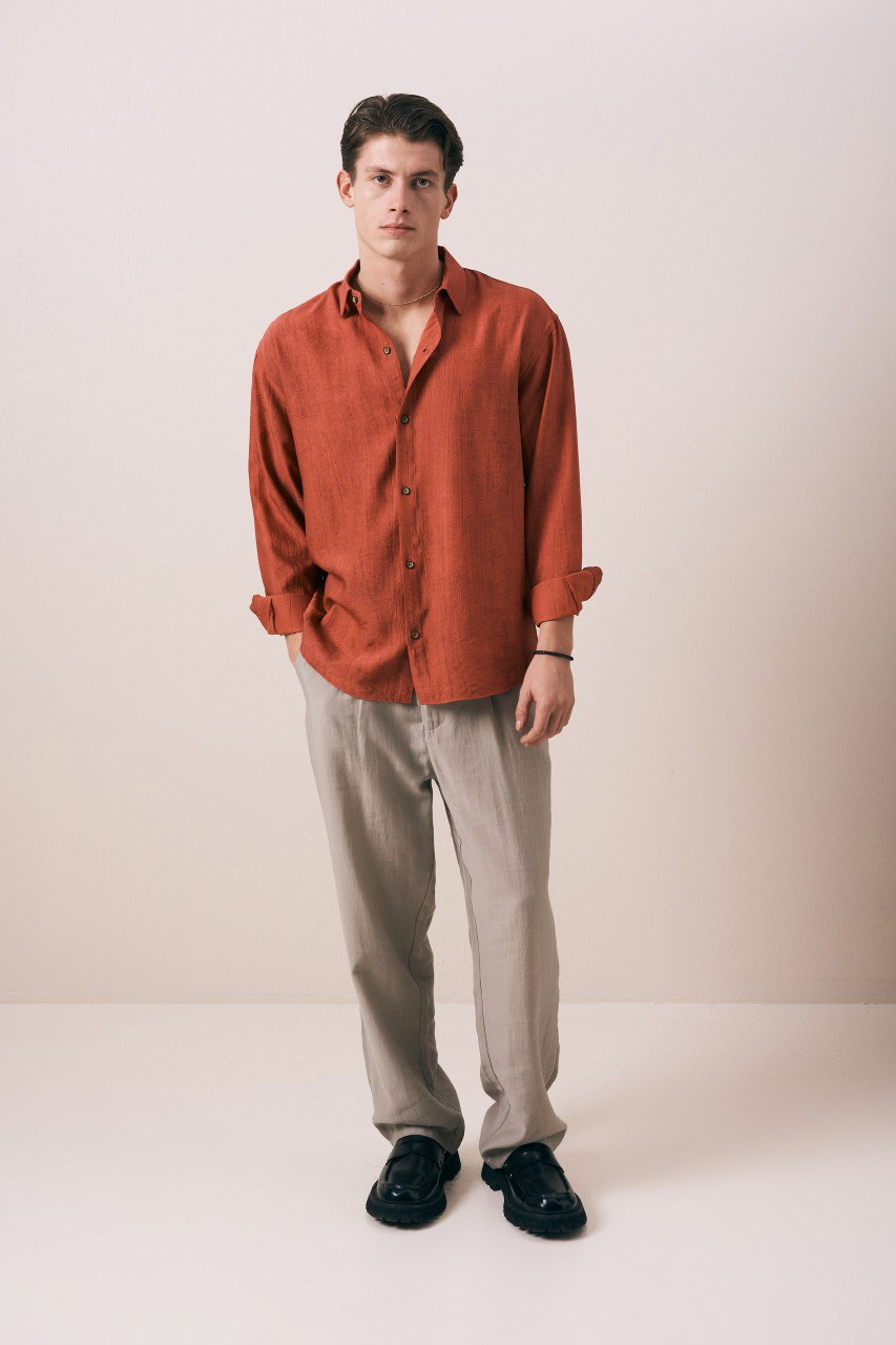 Wholesale Men's Brick Shirt 1609W26-6376 