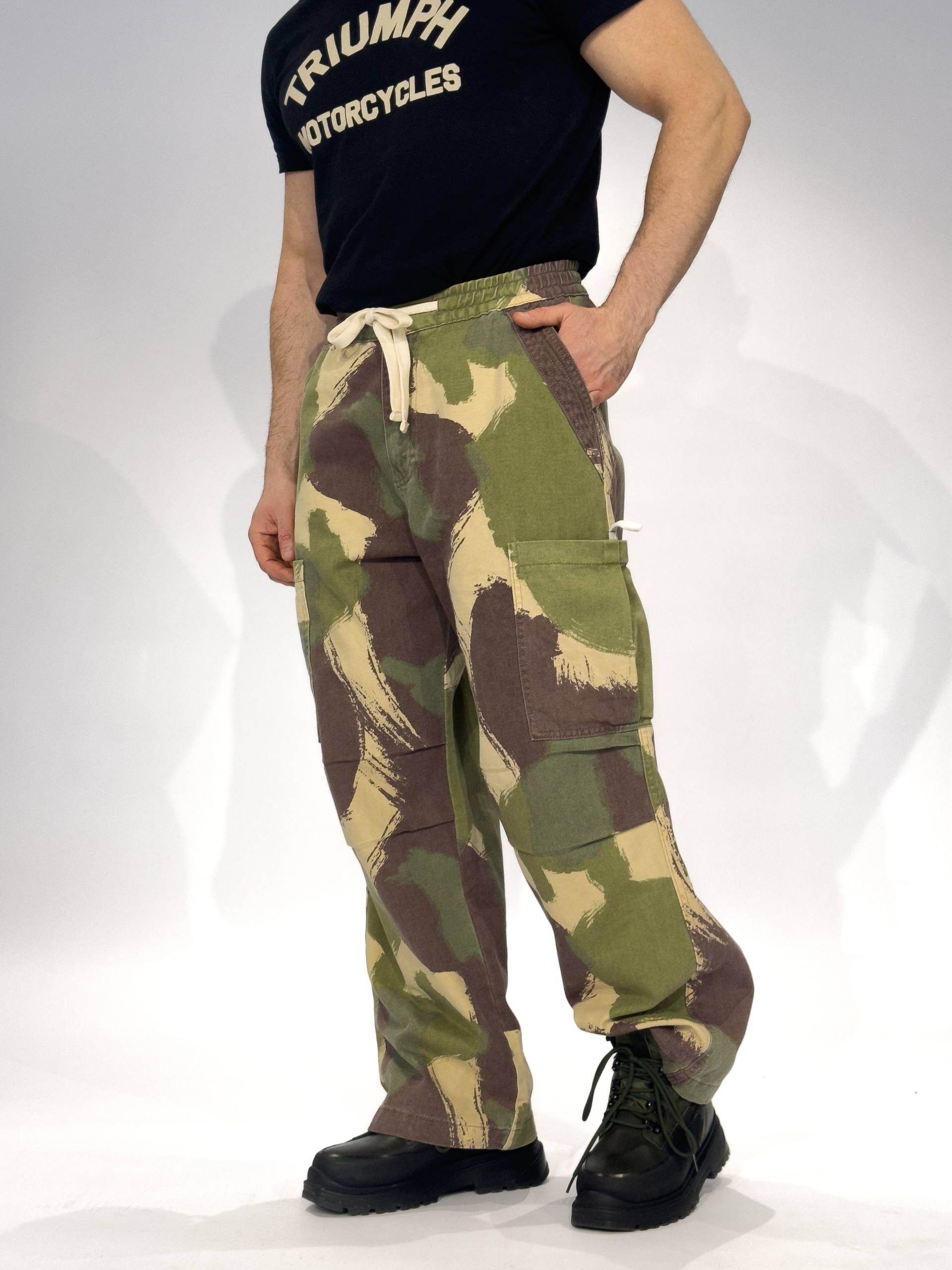 Wholesale Men's Brown Baggy Camo Pants 1503W26-6576-1