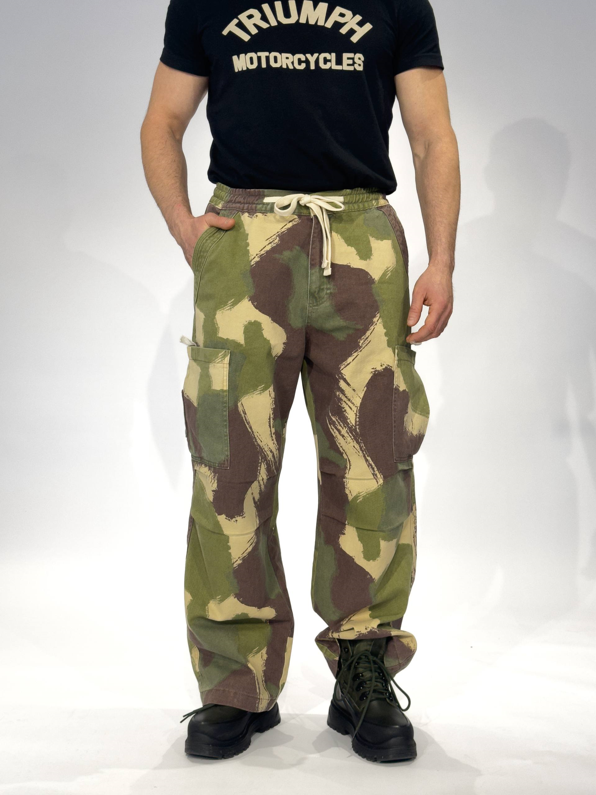 Wholesale Men's Brown Baggy Camo Pants 1503W26-6576-1