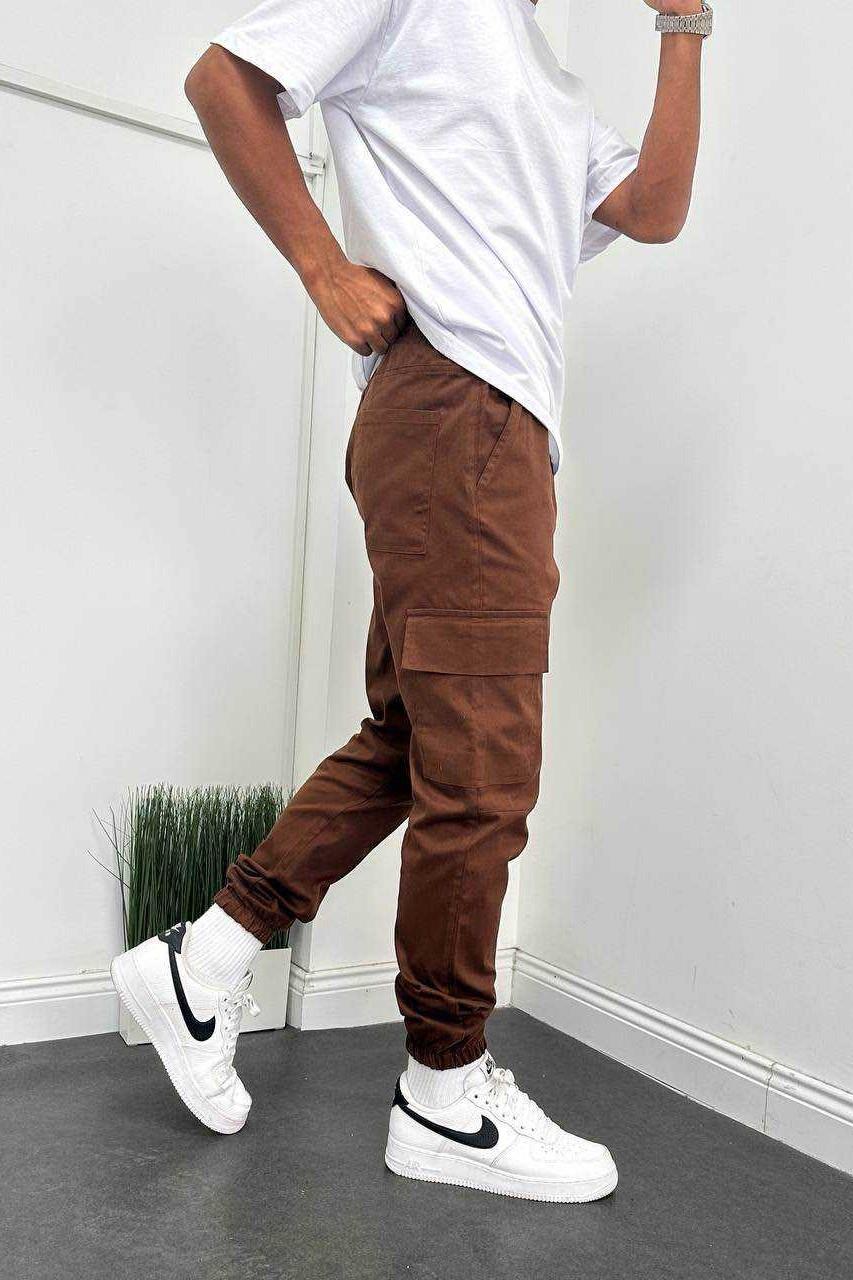 Wholesale Men's Brown Jogger Pants 1504W26-PNT5018