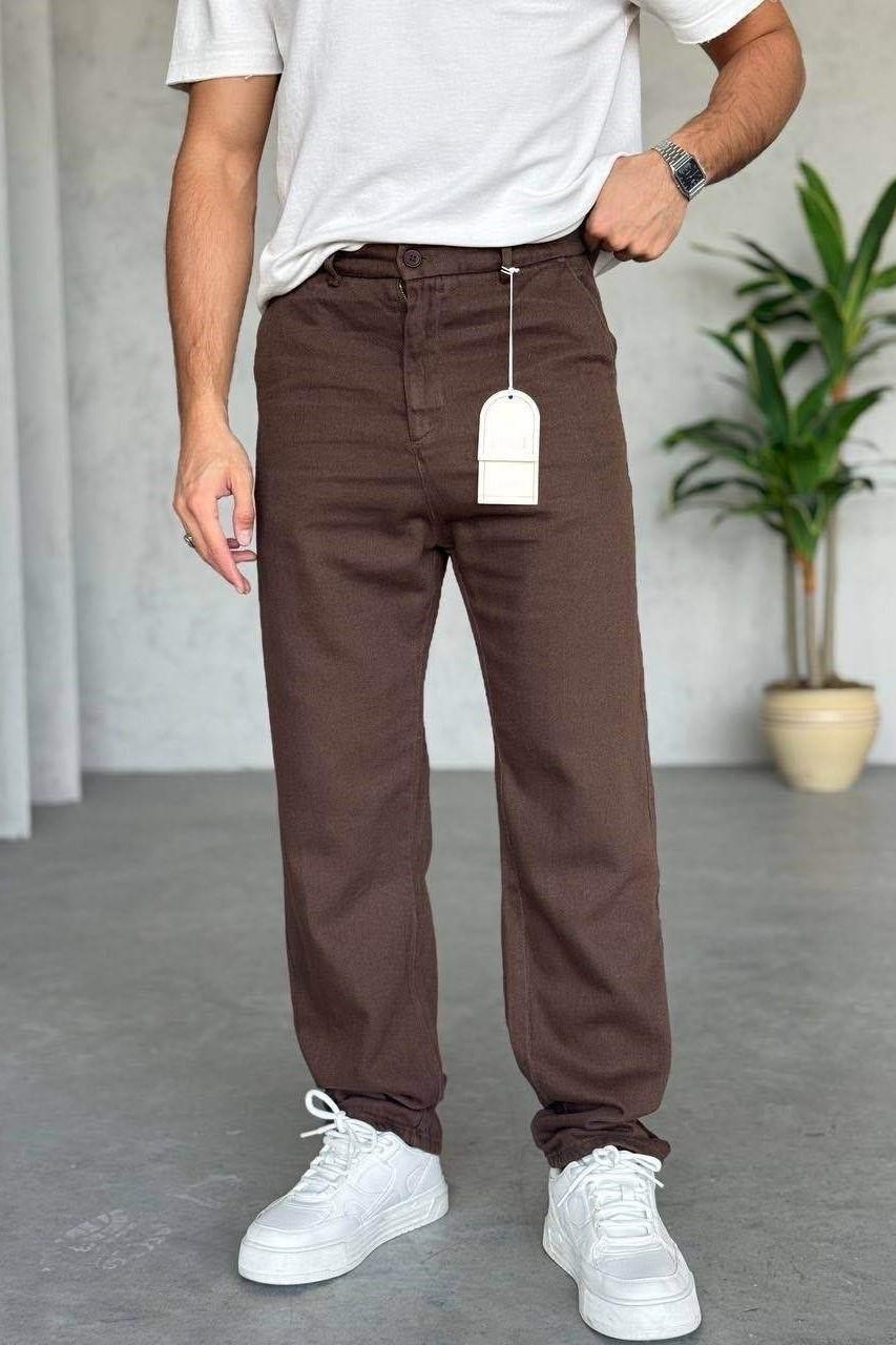 Wholesale Men's Brown Regular Fit Pants 1504W26-PNT5099