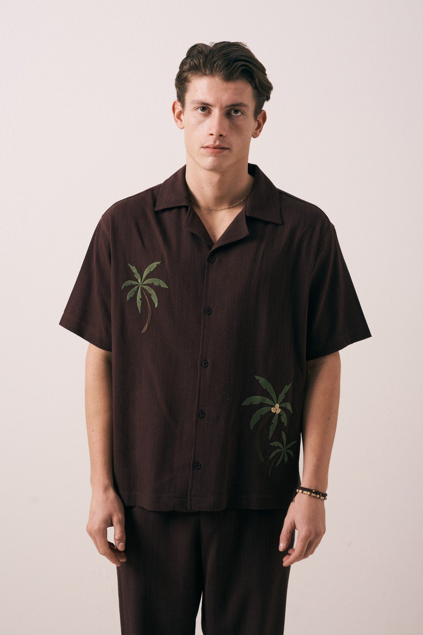 Wholesale Men's Brown Shirt 1609W26-6385 