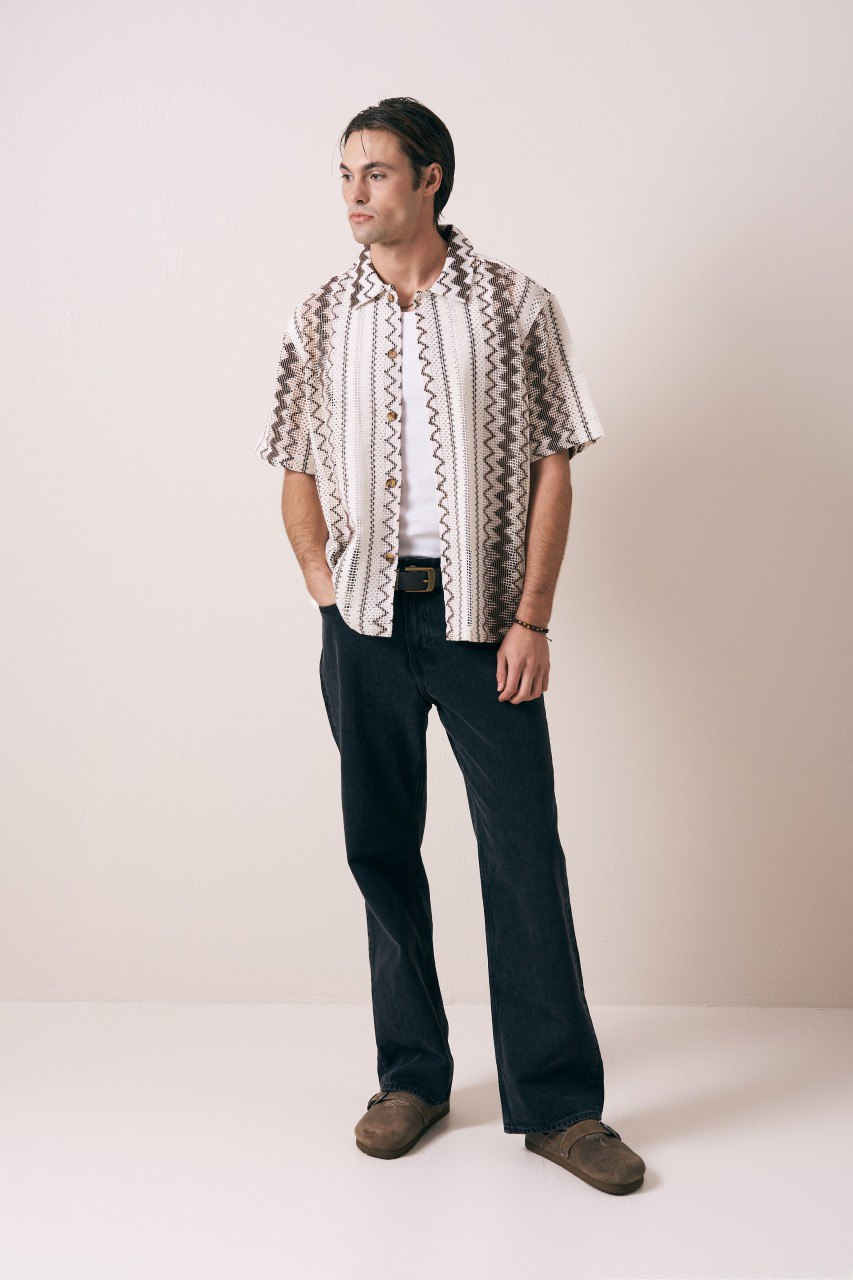 Wholesale Men's Brown Shirt 1609W26-6371 