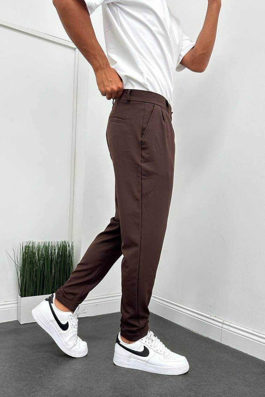 Wholesale Men's Brown Slim Fit Jeans 1504W26-PNT5024