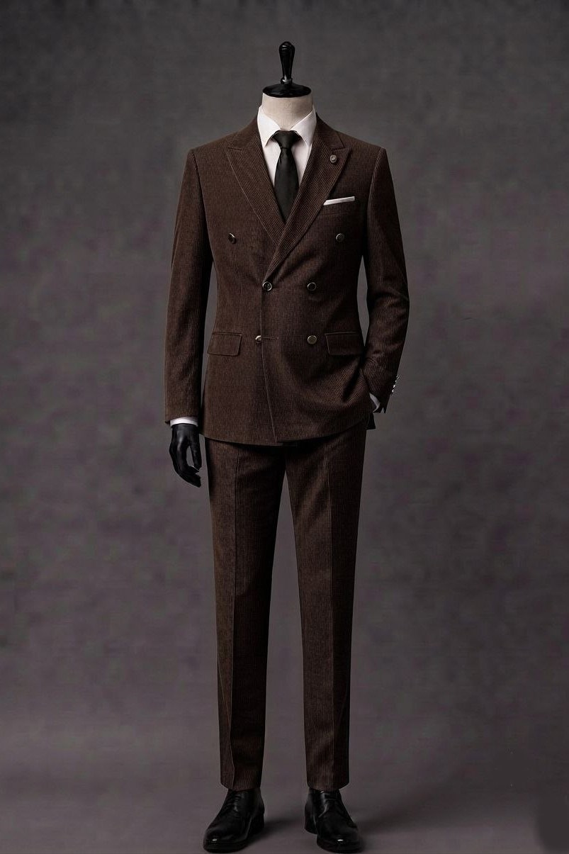 Wholesale Men's Brown Two-Piece Suit 1701-127