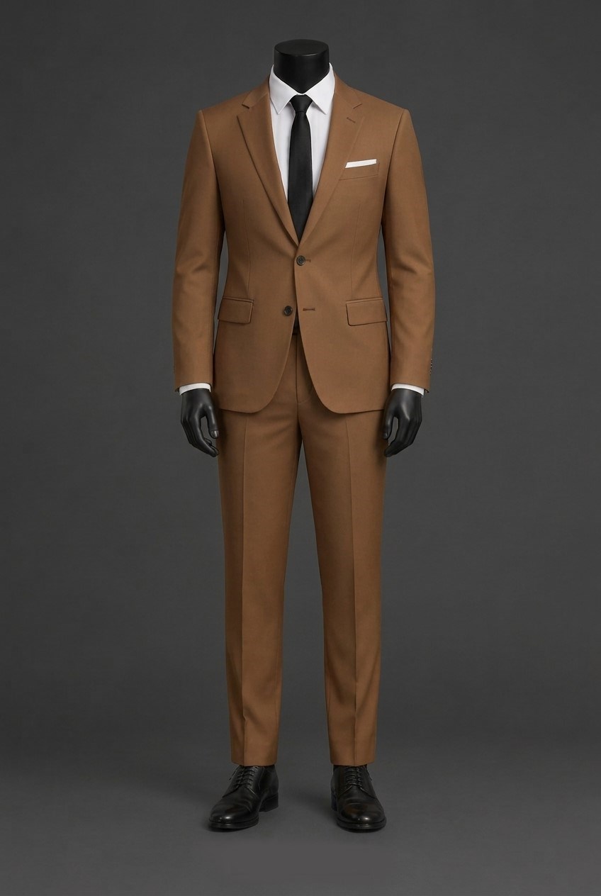 Wholesale Men's Brown Two-Piece Suit 1701-122