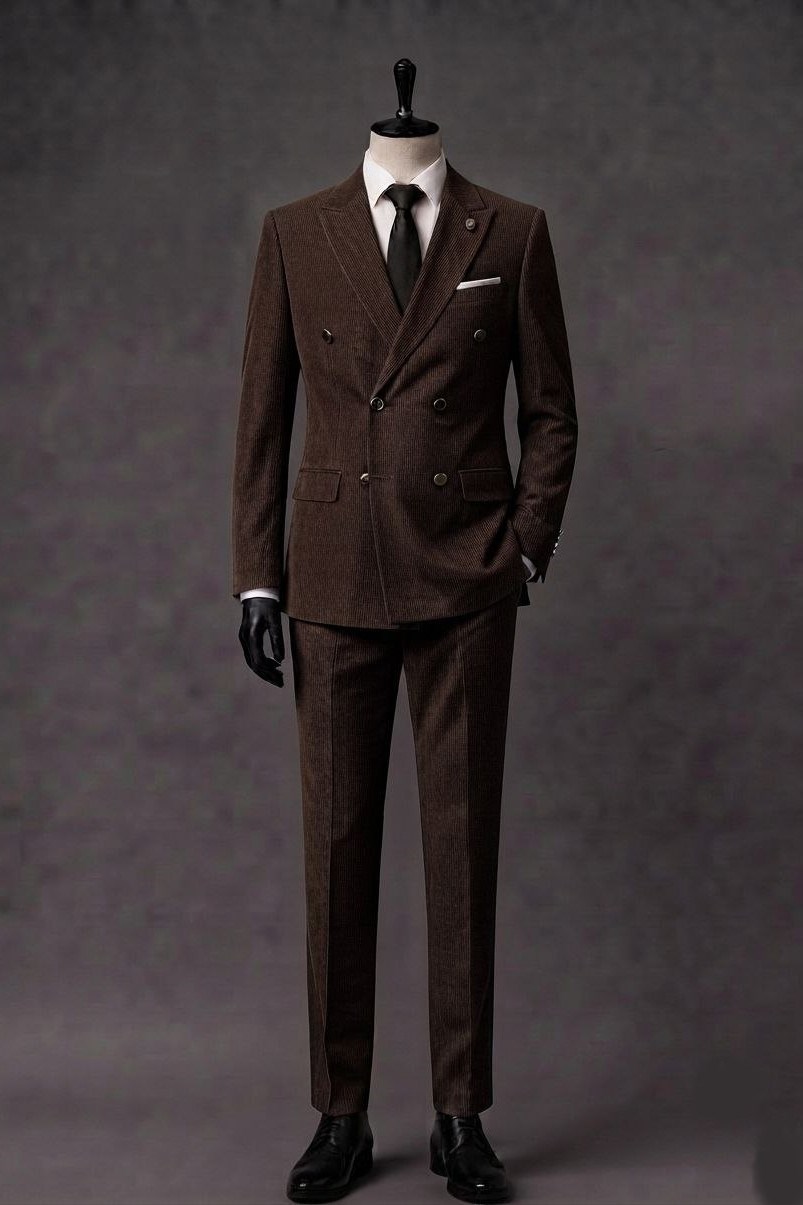 Wholesale Men's Brown Two-Piece Suit 1701-120