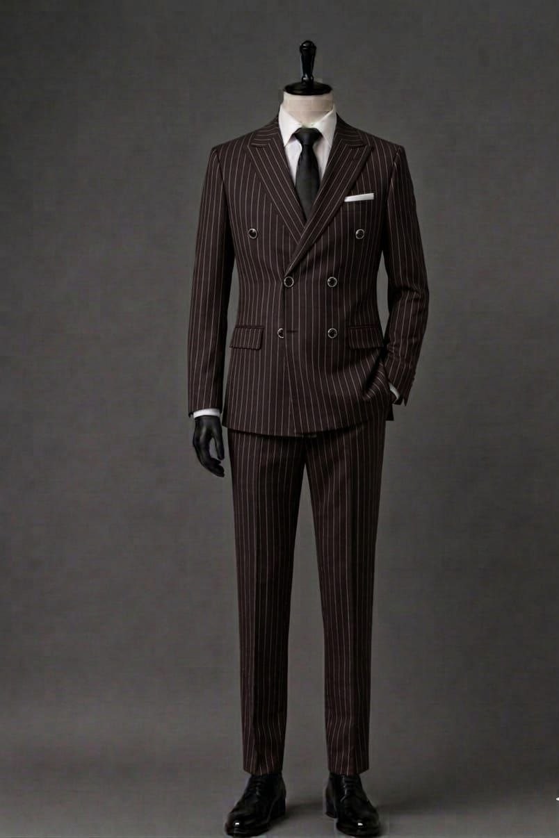 Wholesale Men's Brown Two-Piece Suit 1701-112