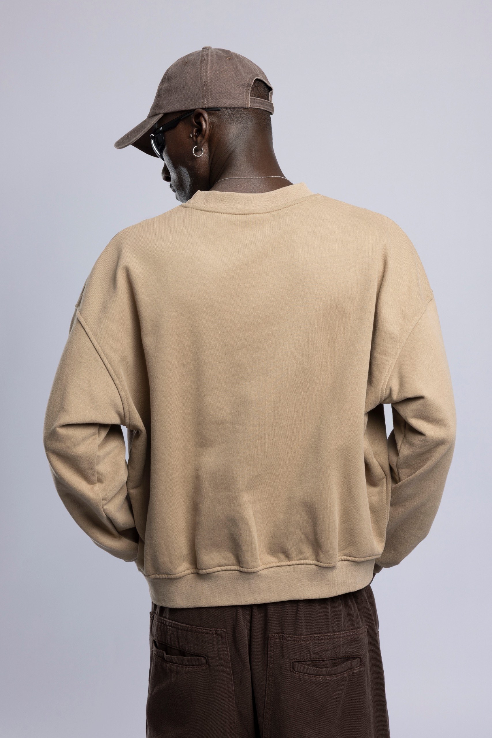 Wholesale Men's Camel Printed Sweatshirt  1503FW27-MRT-4640