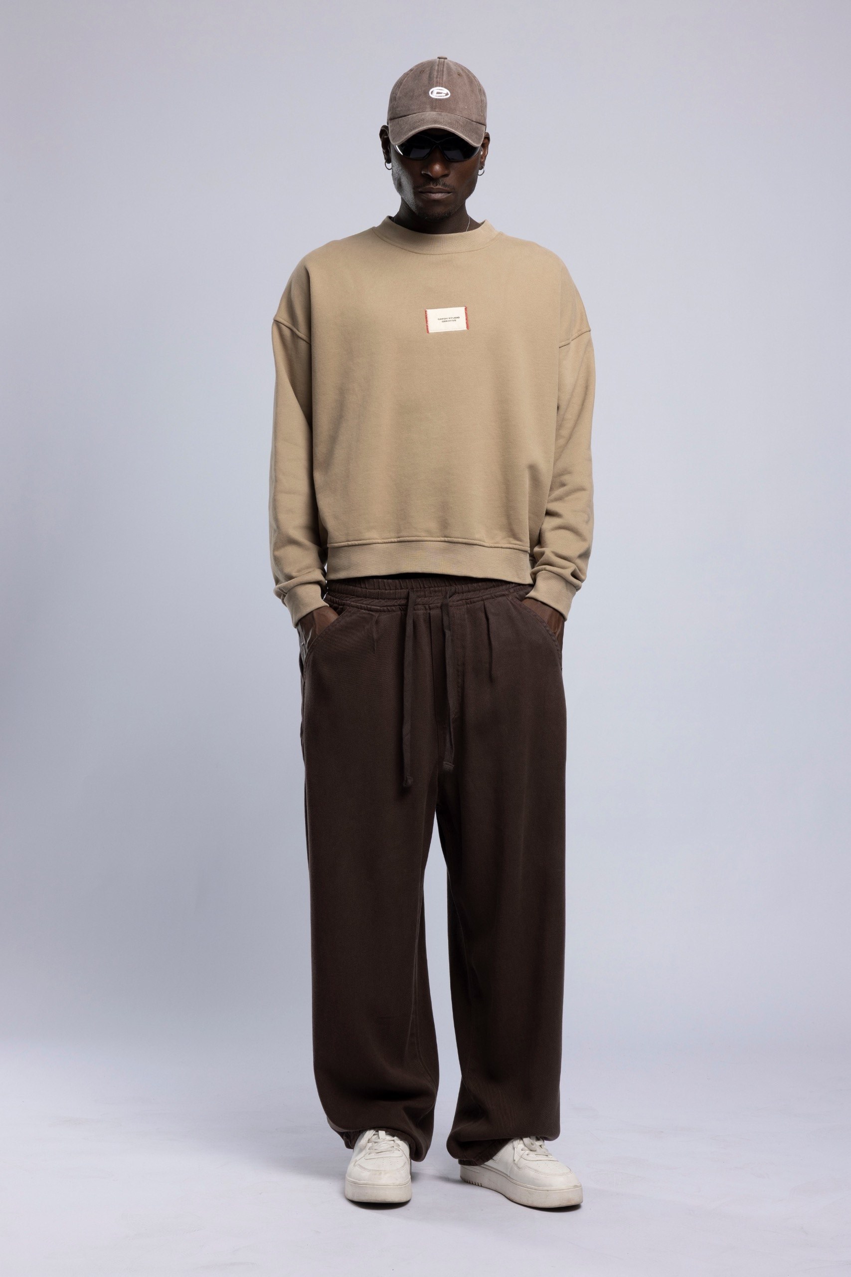 Wholesale Men's Camel Printed Sweatshirt  1503FW27-MRT-4640