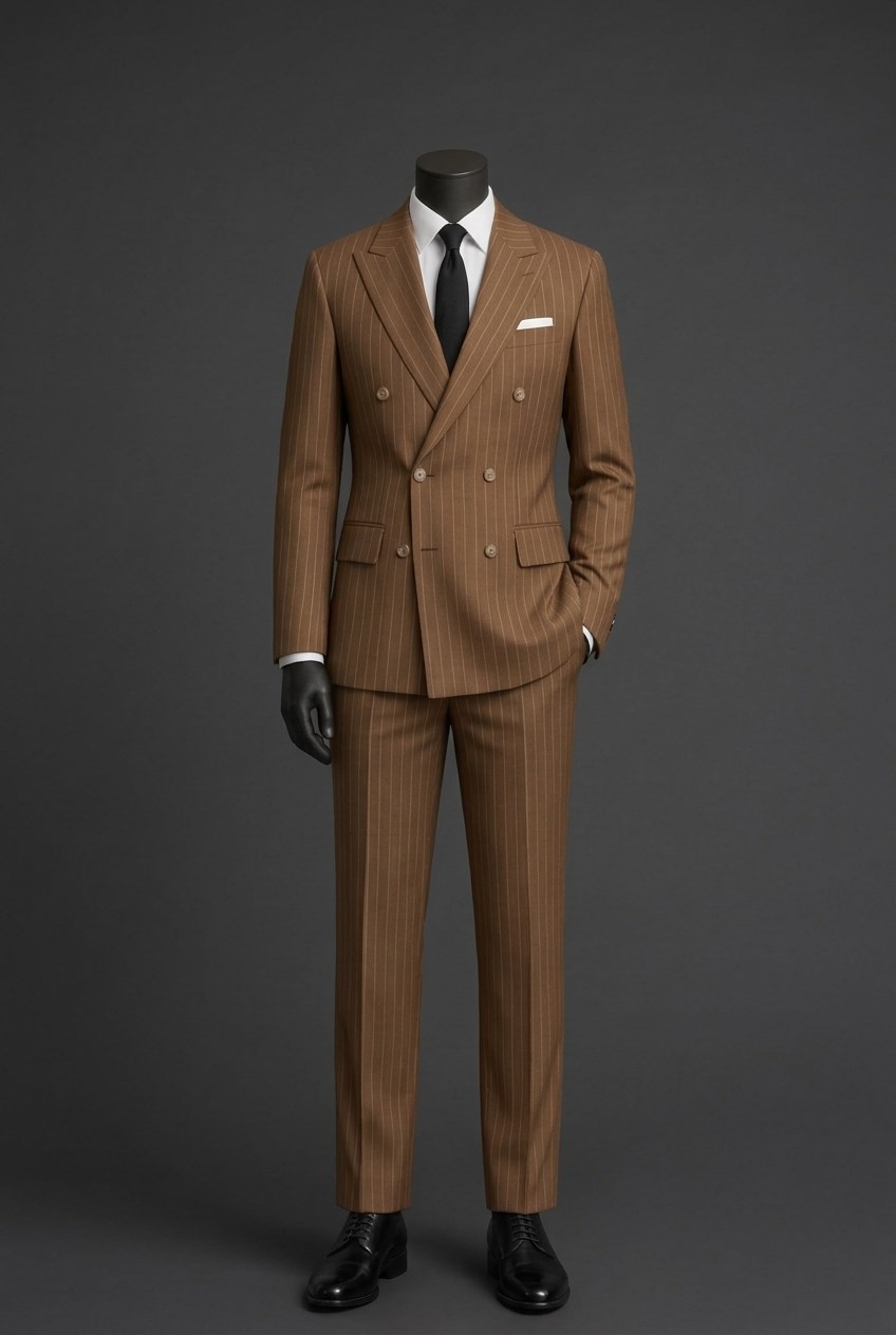 Wholesale Men's Cinnamon Two-Piece Suit 1701-123