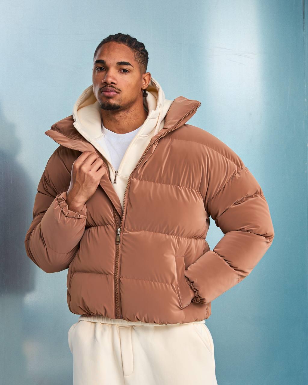 Wholesale Men's Coffee Brown Coat  1603W26-M1034 