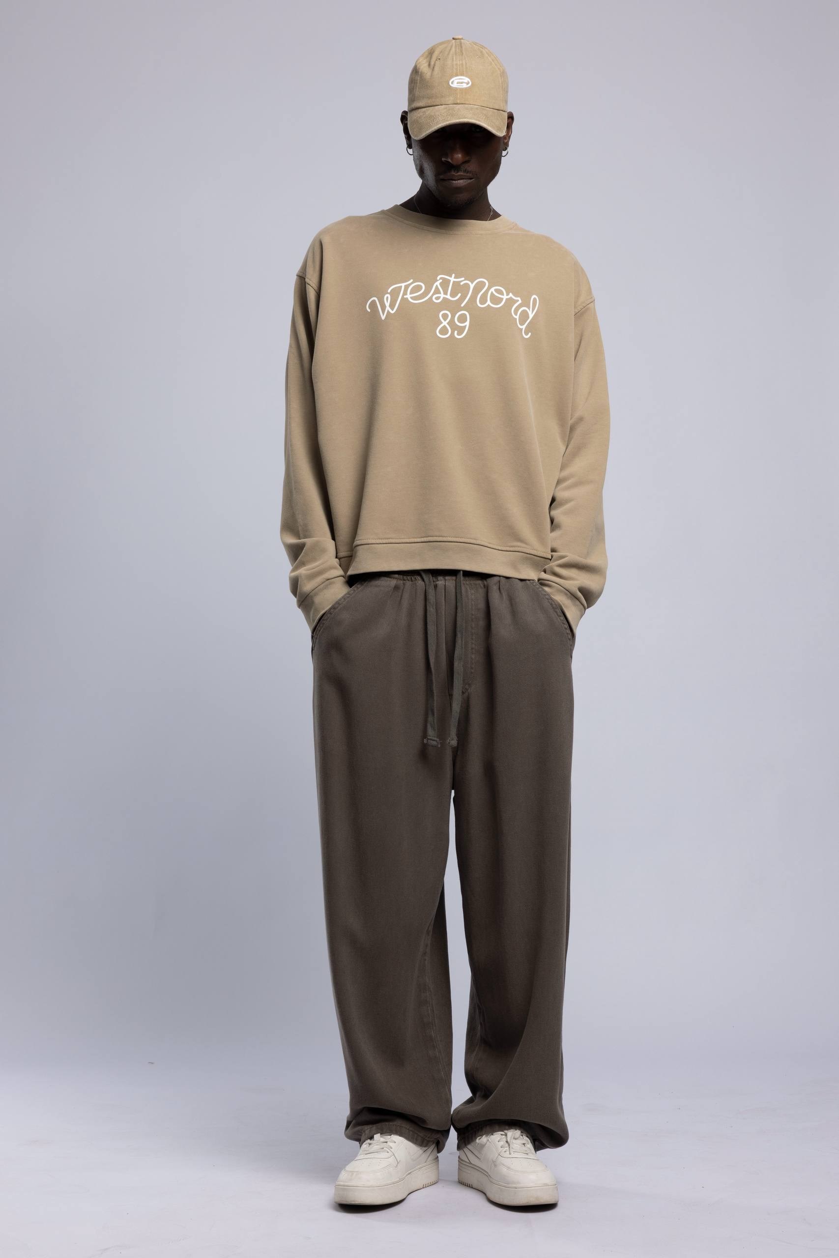 Wholesale Men's Cream Printed Sweatshirt  1503FW27-MRT-4633