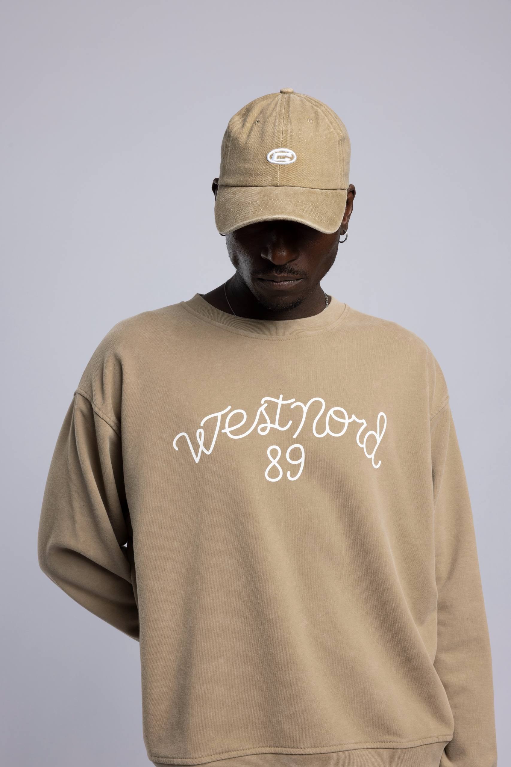Wholesale Men's Cream Printed Sweatshirt  1503FW27-MRT-4633