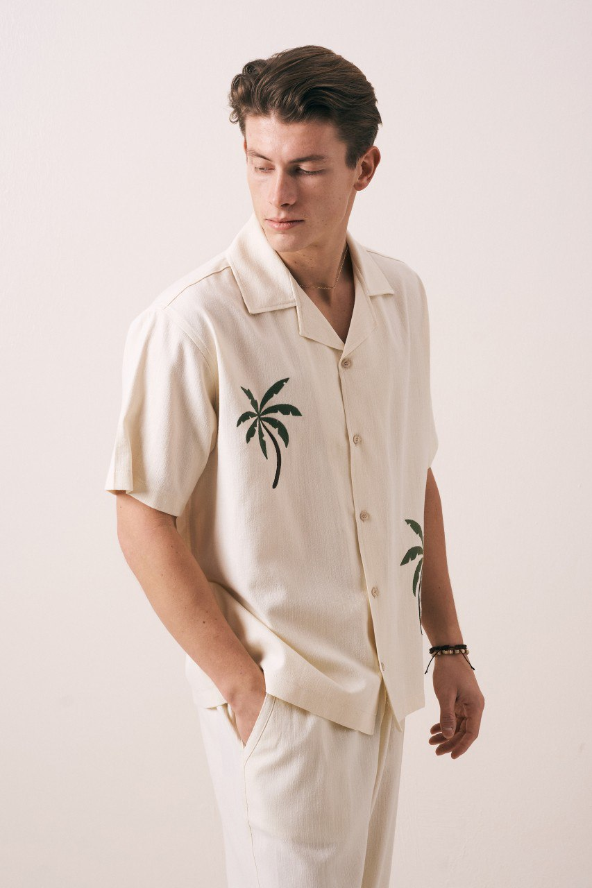 Wholesale Men's Cream Shirt 1609W26-6385 