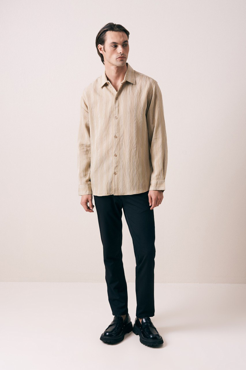 Wholesale Men's Cream Shirt 1609W26-6393 