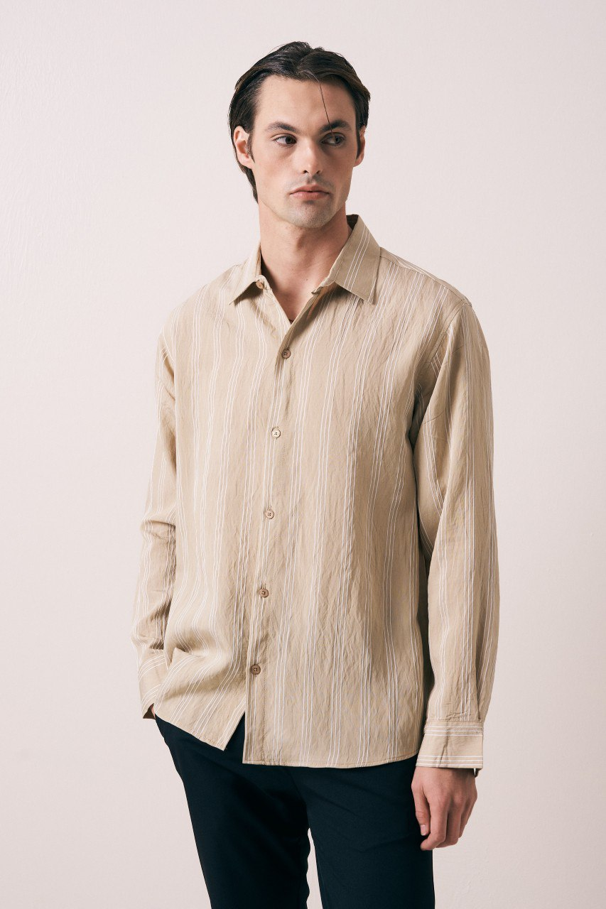 Wholesale Men's Cream Shirt 1609W26-6393 