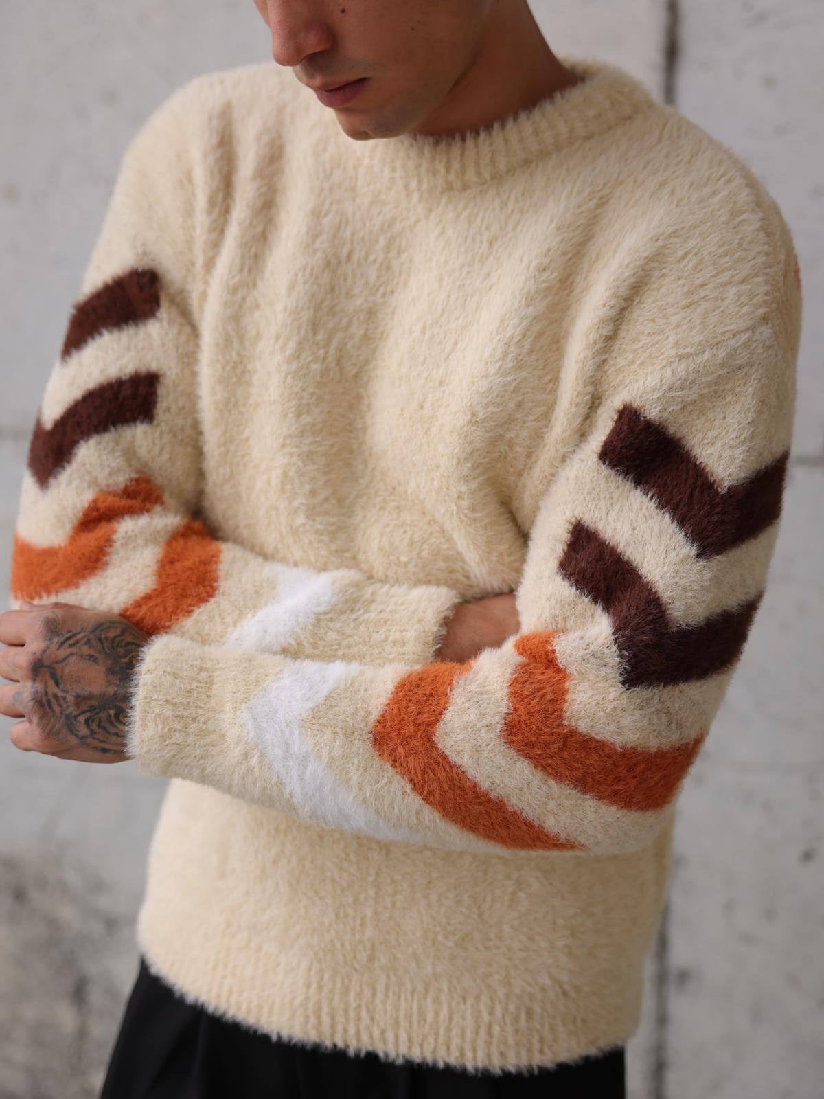Wholesale Men's Cream Sweater 1603FW27-26TK015