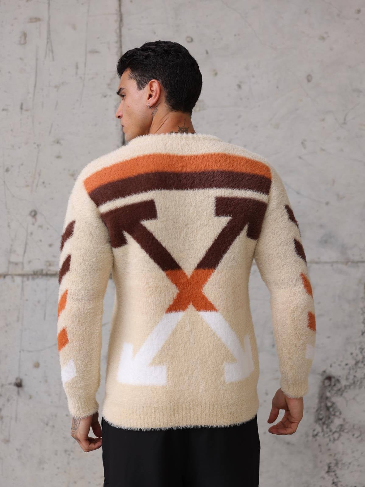 Wholesale Men's Cream Sweater 1603FW27-26TK015