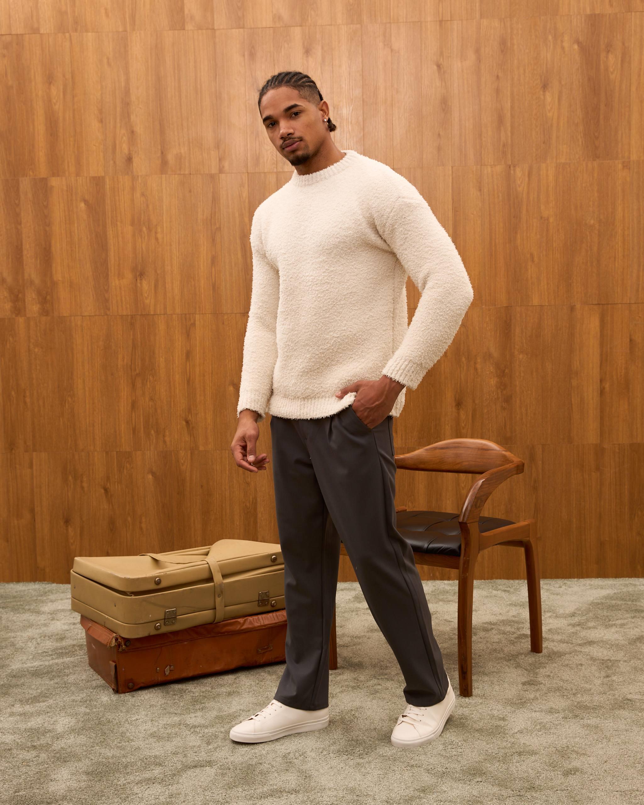 Wholesale Men's Cream Sweater 1603W26-25TK-021